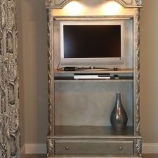 Faux antique silver leafed bookcase